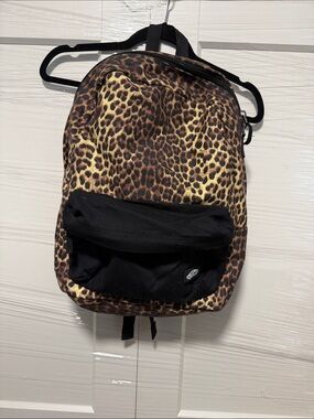Vans Leopard Print Backpack with Black Front Pocket